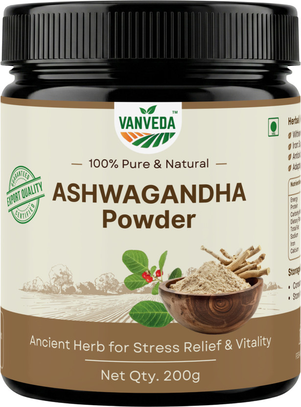 Vanveda Ashwagandha Powder | Herbal Supplement | Immunity Booster(200 g)