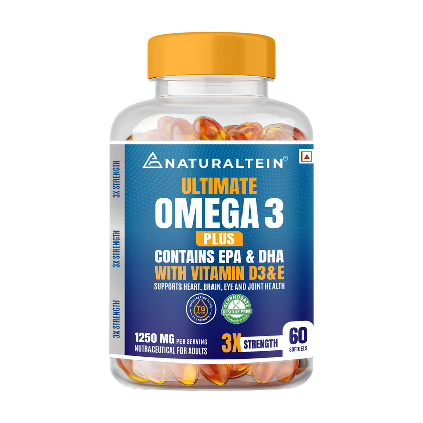 NATURALTEIN NATURALTEIN Ultimate Omega-3 plus 1250mg |450mg EPA & 300mg DHA with Vitamin D3 and E(60 Capsules) - Flipkart Deal