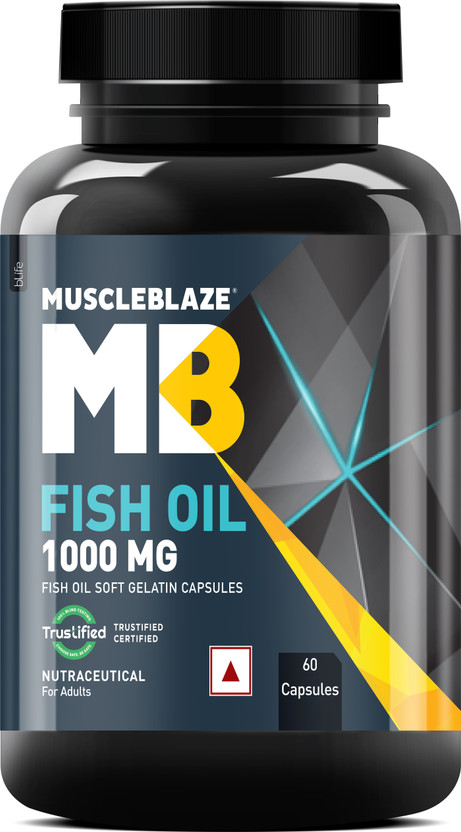 MUSCLEBLAZE Omega 3 Fish Oil 1000 mg with 180 mg EPA and 120 mg DHA(60 Capsules)
