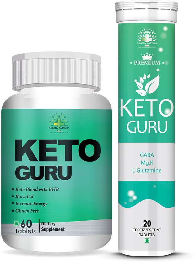 Healthy Nutrition Keto Guru Veg 60 Tablets with Keto Guru 20 Effervescent Tablets for Weight loss(80 Tablets)