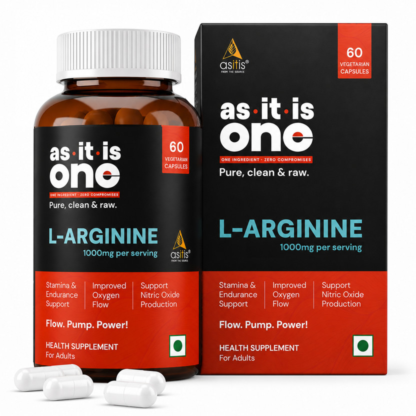 AS-IT-IS Nutrition One L-Arginine I Stamina & Endurance Support, Improved Oxygen Flow for Adults(60 No)