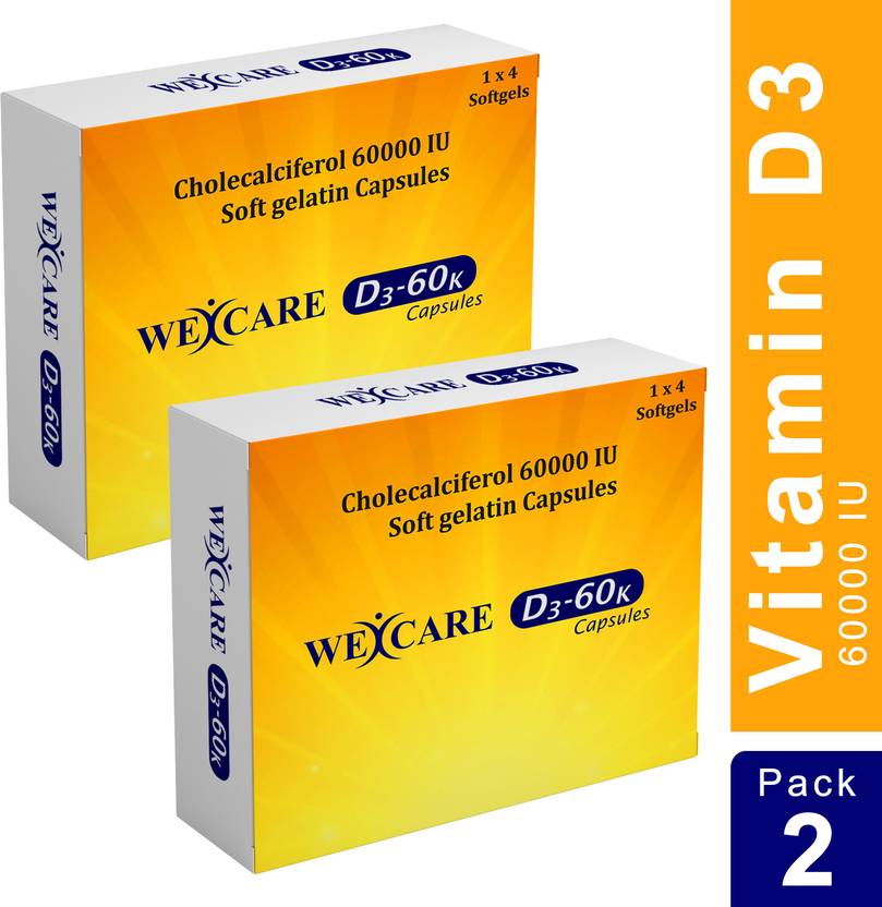 wexcare Vitamin D3 Cholecalciferol (60000 IU) Once a Week For Immunity