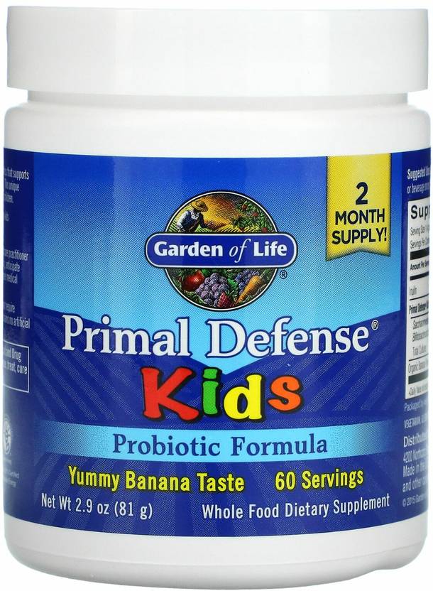 Garden Of Life Kids, Primal Defense, Probiotic Formula, Natural Banana