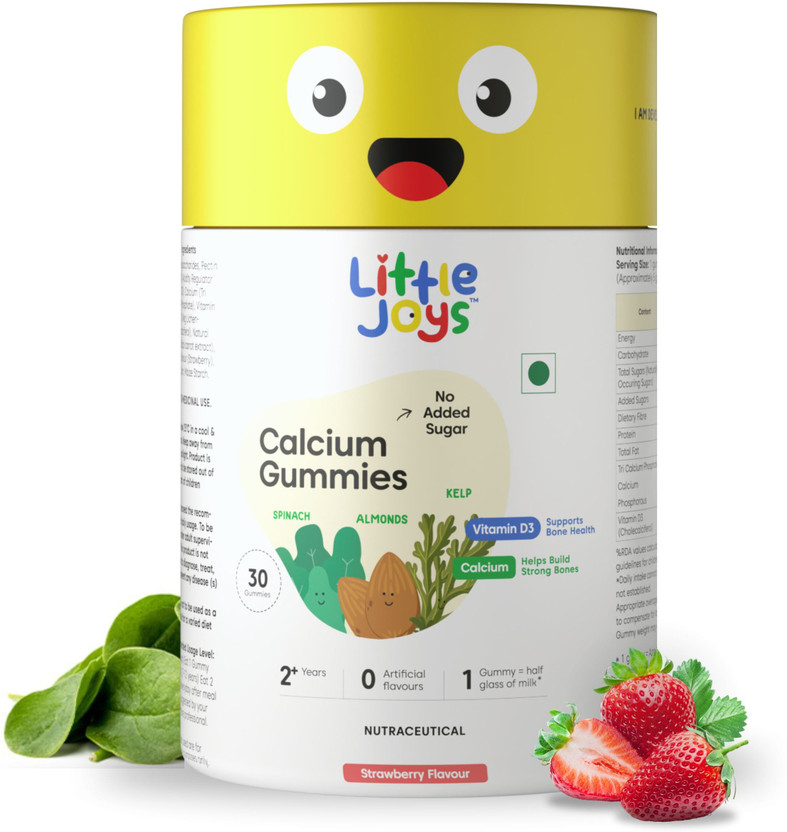 Little Joys Calcium Gummies for 2+ years For Stronger Bones, Joints, Teeth & Immunity(120 g)