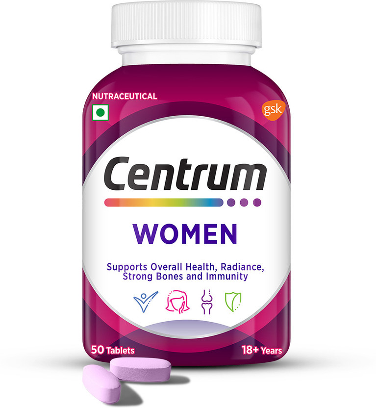 Centrum Women|Supports Overall Health (Veg) |World's No.1 Multivitamin(50 No)