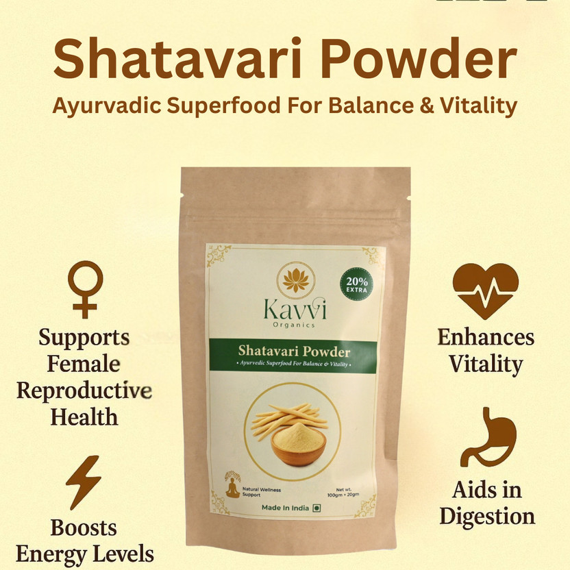 Kavvi Organics Pure Shatavari Powder(120 g)