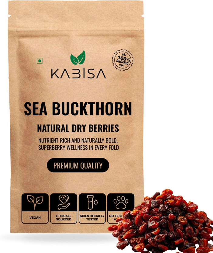 Kabisa Sea Buckthorn Dried Berries | 100% Natural, Omega-7, Vitamin C, Immunity Booster(100 g)