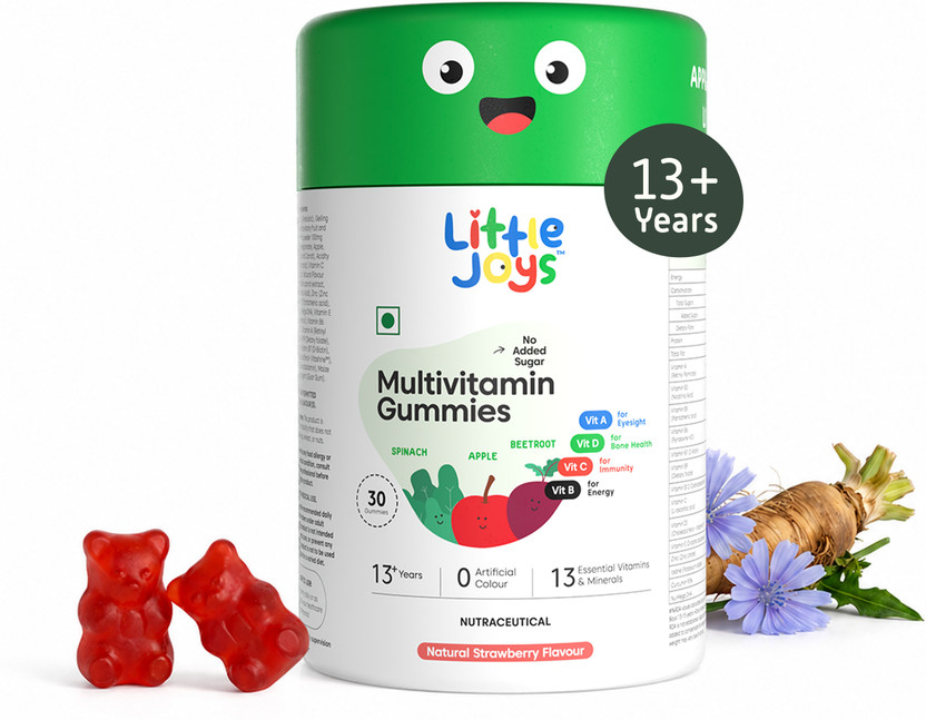 Little Joys Multivitamin Gummies for Kids 13+ years | Strawberry Flavor | Boosts Immunity(30 No)