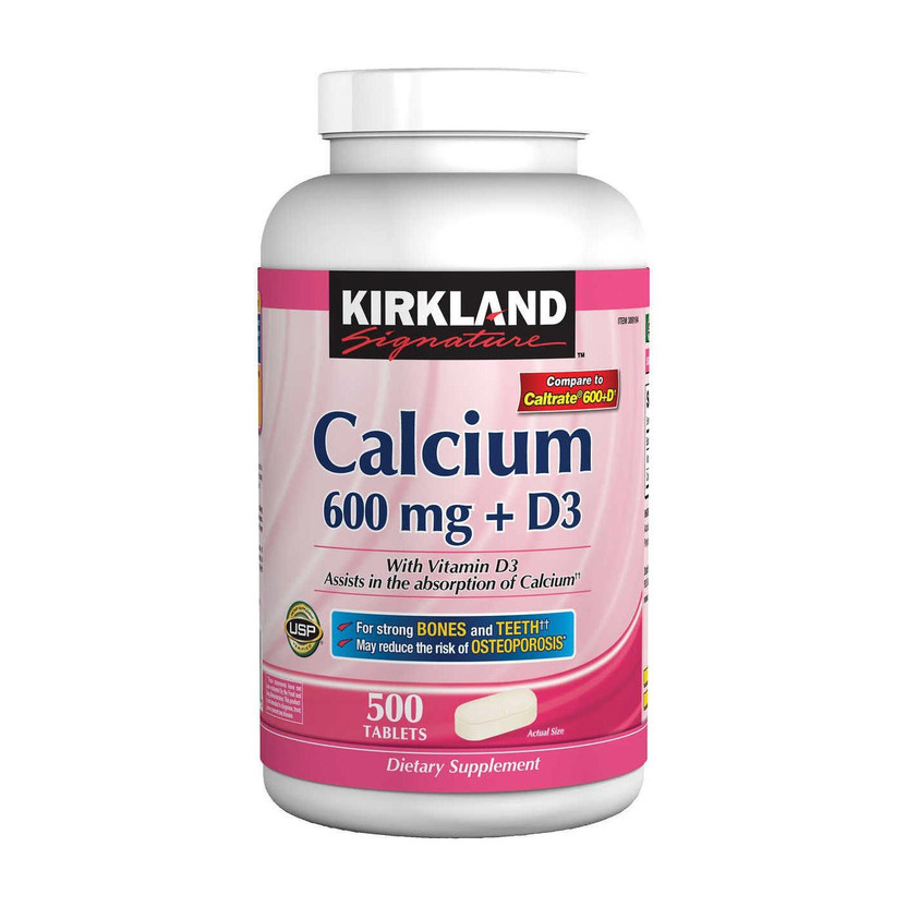 KIRKLAND Signature Calcium 600 Mg + D3 500 Tablets(500 No)