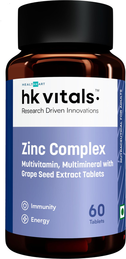 HEALTHKART HK Vitals Zinc Supplements With Vitamin C, Vitamin D, Iron & Multivitamins(60 Tablets)