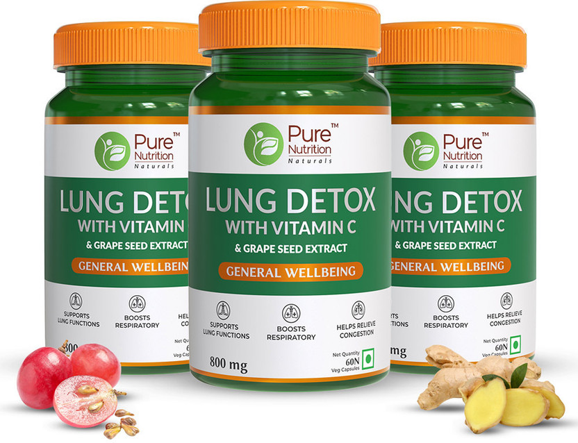 Pure Nutrition Lung Detox with Nettle & Vasaka Leaf for Cleansing Lungs & Immune Defence(3 x 60 Capsules)