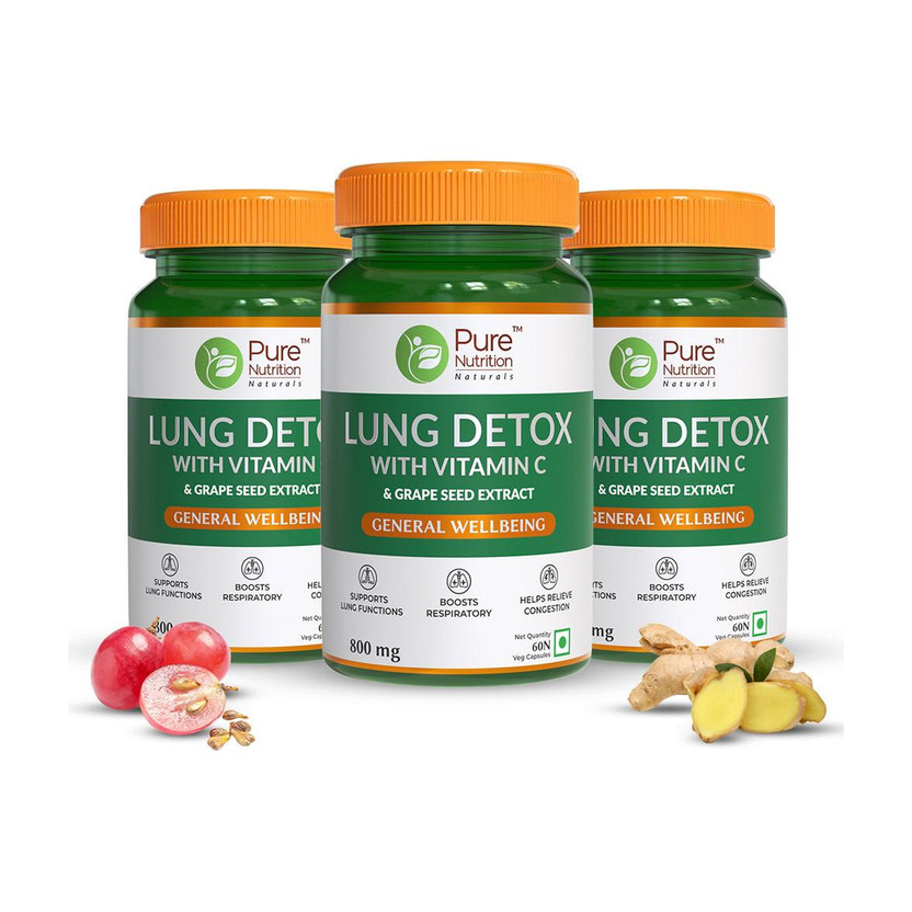 Pure Nutrition Lung Detox with Nettle & Vasaka Leaf for Cleansing Lungs & Immune Defence(3 x 60 Capsules)