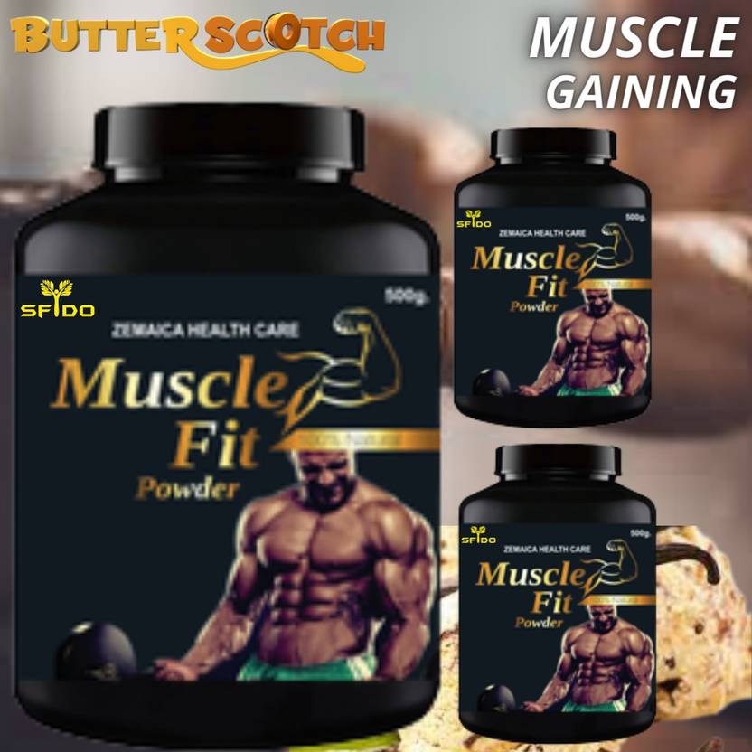 Zemaica Healthcare Muscle Fit, Body Weight Gainer, Flavor Butterscotch