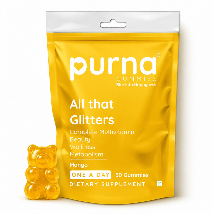 Purna Gummies Men & Women's Immunity Multivitamin Mango Gummies - Vitamins A, C, D, E, B12(30)