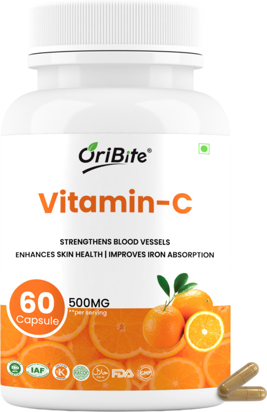 Oribite Vitamin C Capsules for Skin & Immunity with Herbal Extracts Plus (60 PCS)(60 Capsules)