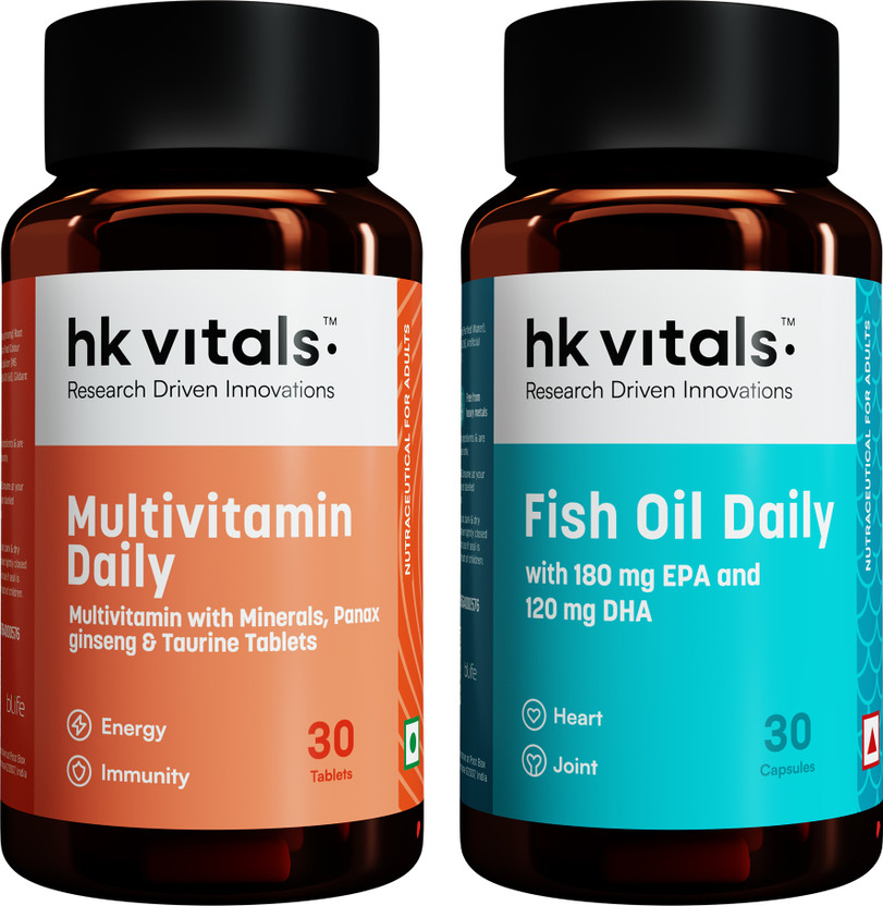 hk vitals Multivitamin Daily (30 Tablets) & Fish Oil Daily(30 Capsules)