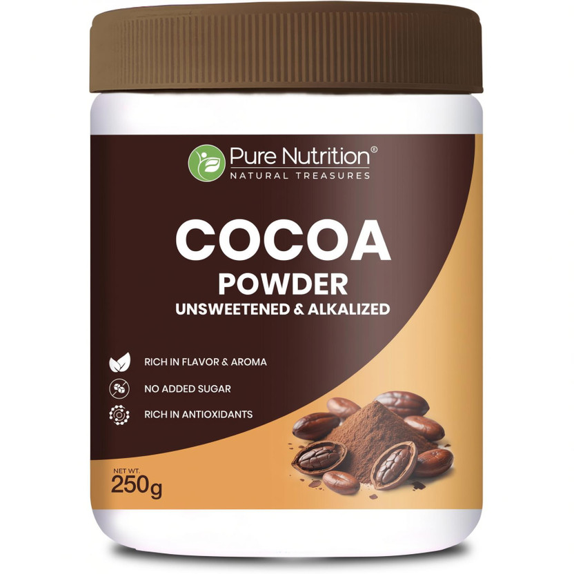 Pure Pure Nutrition Cocoa Powder Unsweetened & Alkalized | No Added Sugar | Rich Aroma Cocoa Powder(250 g) - Flipkart Deal
