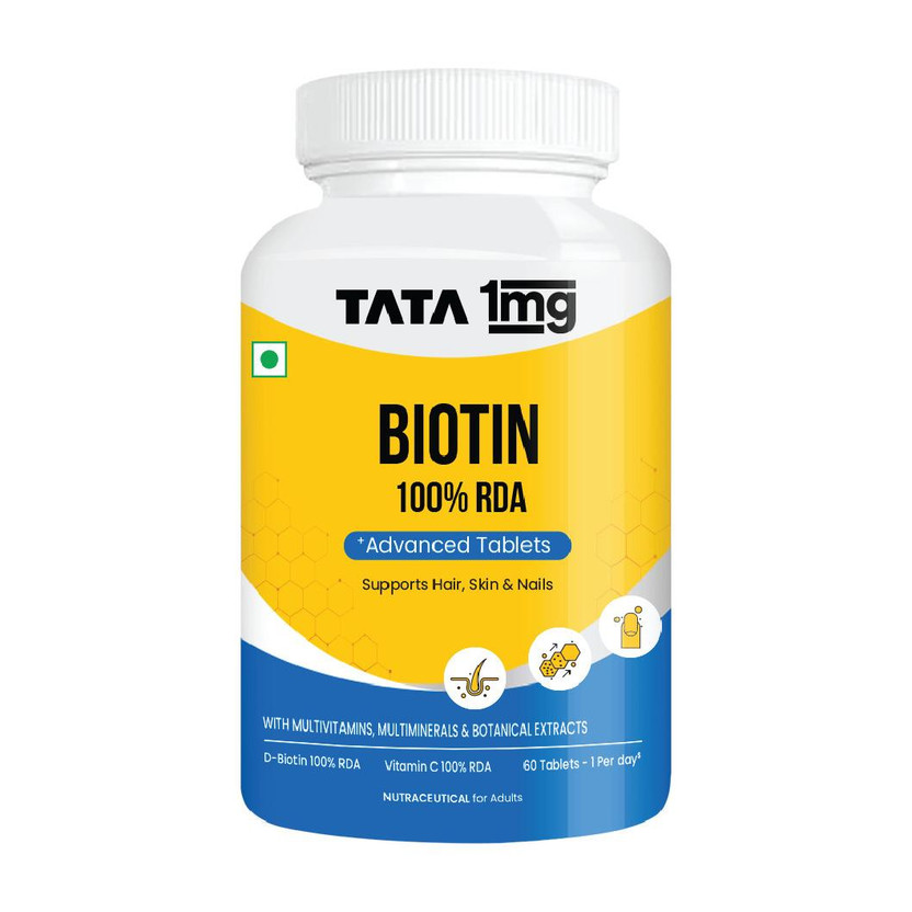 TATA TATA 1mg Biotin + Advanced Tablet helps Support Strong Hair, Skin And Nails(60 x 1 Tablets) - Flipkart Deal