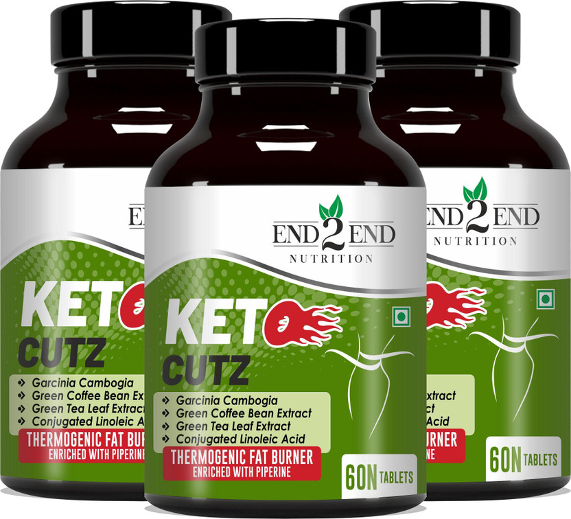 End2End Nutrition Keto Cutz Fat Burner for Men & Women - Weight Loss Product with Garcinia(3 x 60 Tablets)