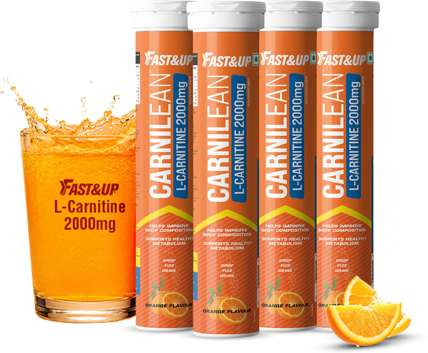 FAST&UP L-Carnitine Lean Body - 2000 mg Carnipure TM, Helps Convert Fat into Energy(4 x 20 Tablets)