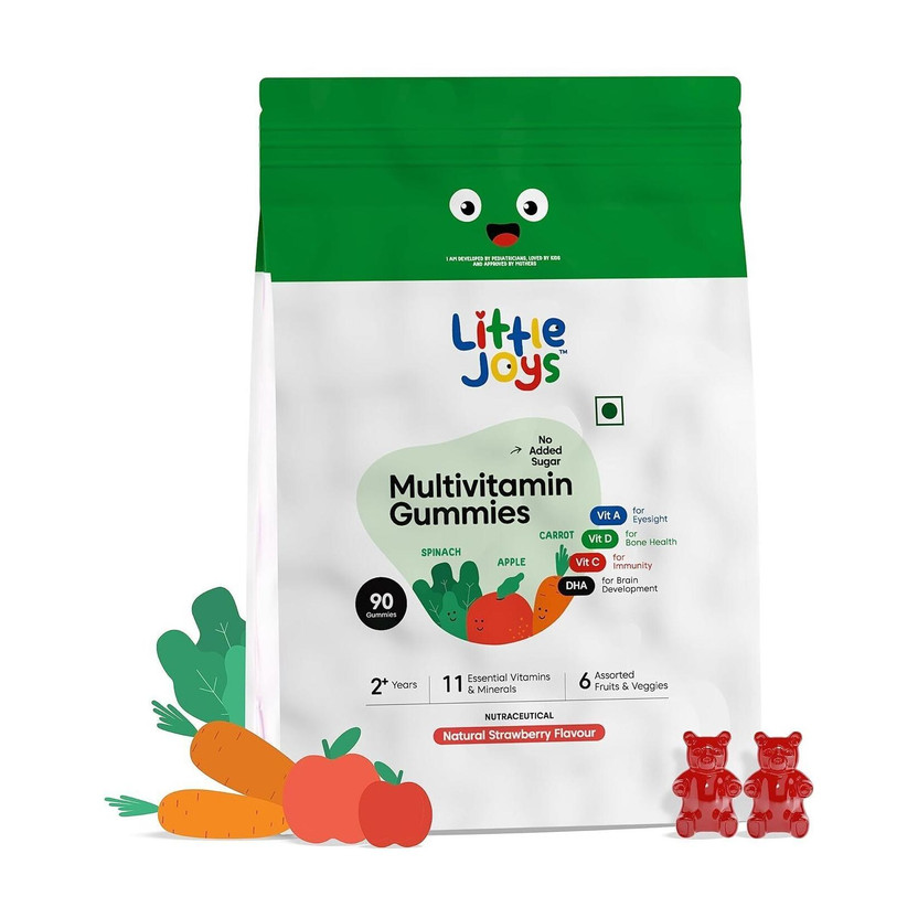Little Joys Multivitamin Gummies for Kids 4-6 years | Strawberry Flavor(90 No)