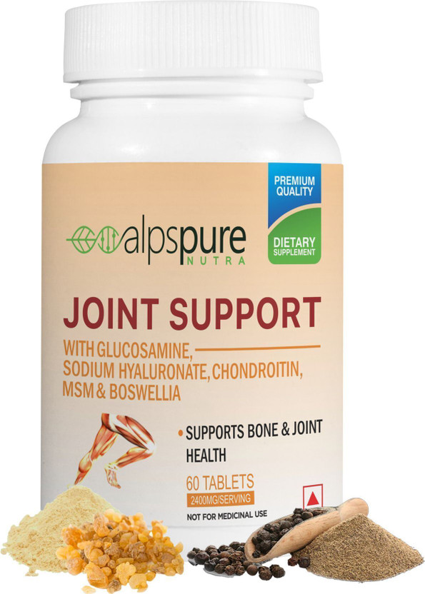 ALPSPURE Joint Support With Glucosamine Sodium Hyaluronate, MSM & Boswellia 60-Teb(60 Tablets)