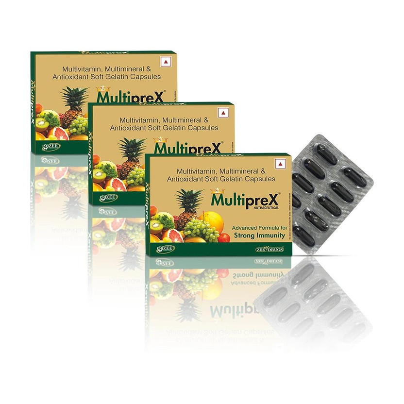 Multiprex Multivitamin & Multimineral Capsules Boost Overall Wellness-Pack of 03(3 x 10 Capsules)
