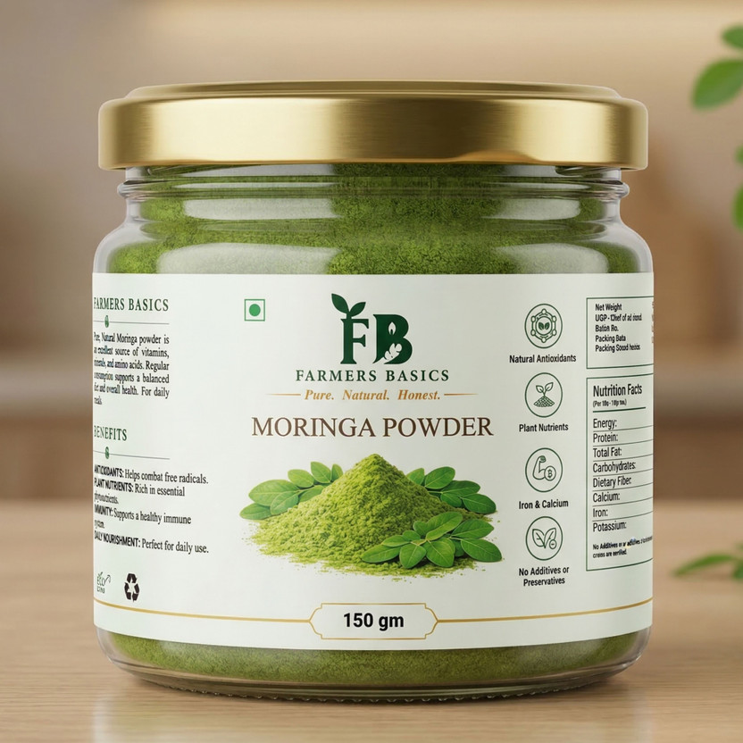 Farmers Basics Moringa Powder | Herbal Supplement & Immunity Booster Superfood(150 g)