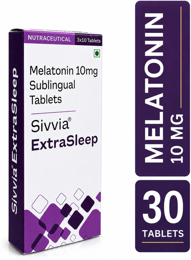 Sivvia Melatonin 10 mg Sublingual Tablets | Sleep Supplement(3 x 10 No)