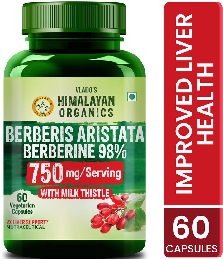 Flipkart Vlado's Himalayan Organics Berberis Aristata Berberine 95% with Milk Thistle for 2X Liver Support(60 Capsules) - Flipkart Deal