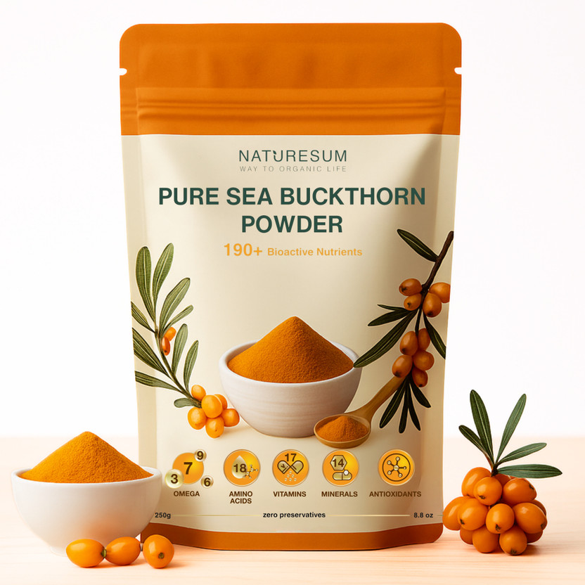 NATURESUM NATURESUM Sea Buckthorn Berry Powder 100% Organic, Rich in Omega 3, 6, 7, 9, Vitamin C & E(250 g) - Flipkart Deal