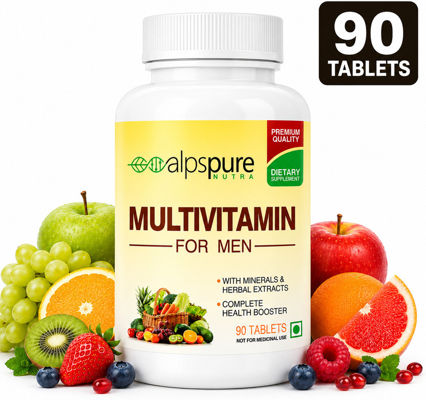 ALPSPURE Multivitamin for Men, Health Booster with Herbal Extracts and Minerals(90 No)