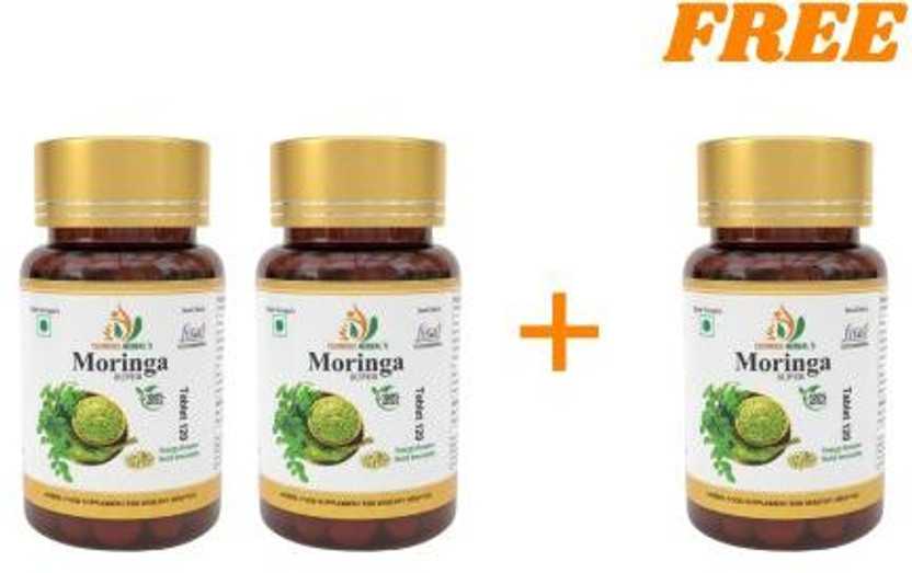 Chandraherbals Chandra Herbals Moringa Tablets – Pack of 2 with Buy One Get One Free(3 x 40 Tablets)