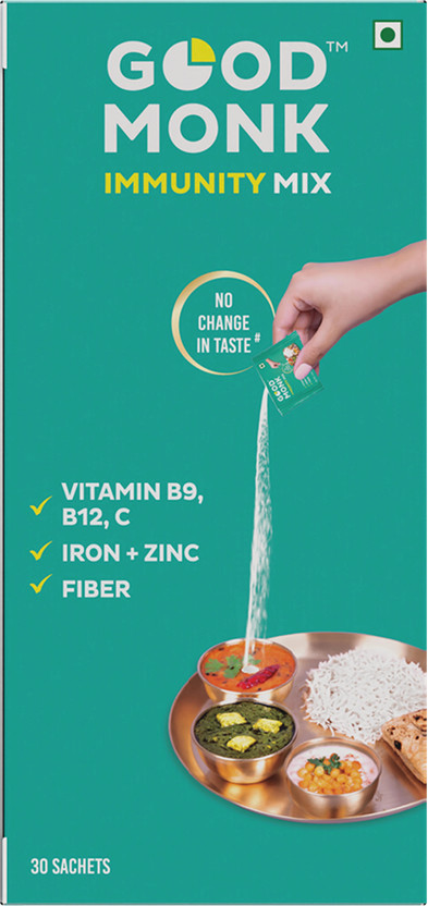 Good Monk Immunity Mix with Essential Vitamins , Iron, Zinc and Fibre | No Taste & Smell(54 g)
