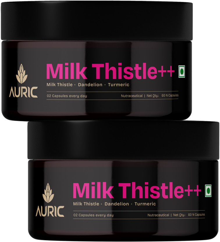 Auric Milk Thistle 120 Capsules 500mg Herbal Supplement(2 x 60 Capsules)
