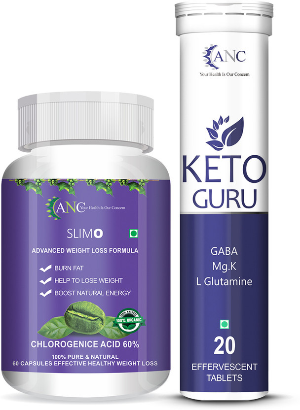 ANC Slimo Advanced 60 Capsules & Keto Guru 20 Tablets For Weight Loss Formula(2 x 40 Capsules)