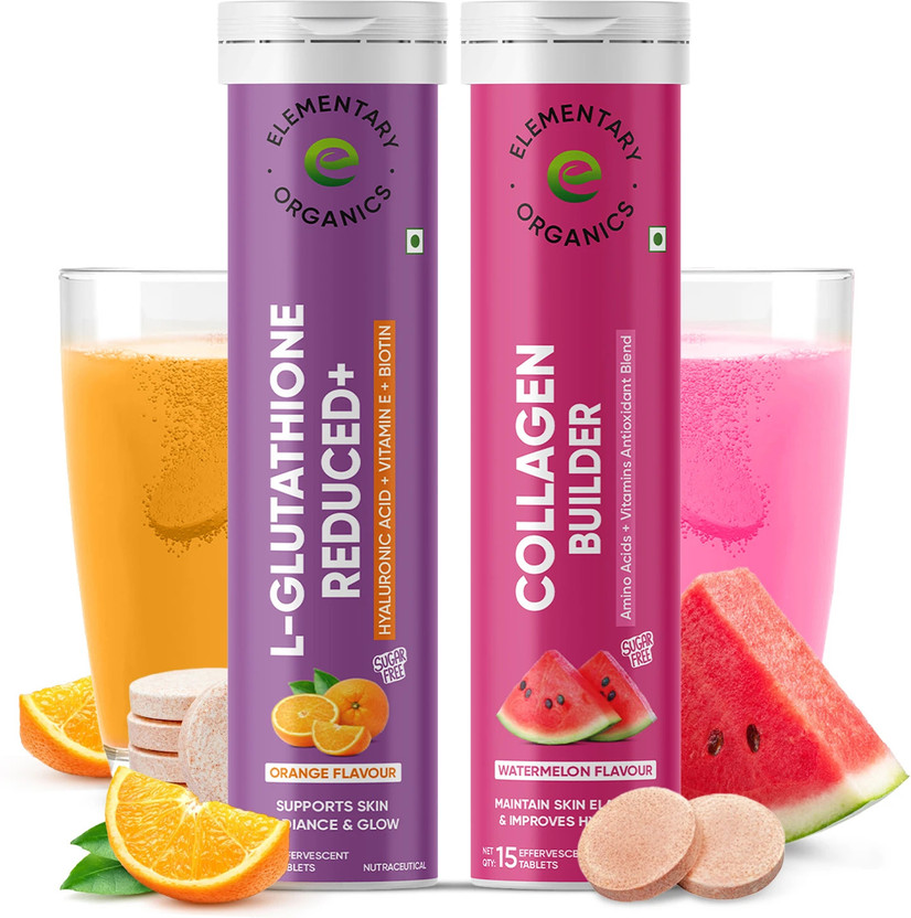 Elementary Organics L-Glutathione & Collagen Tablets � Glowing Skin & Anti-Ageing Support(2 x 15 Tablets)