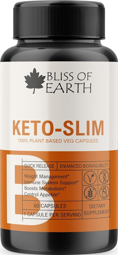 Bliss of Earth Keto Slim Weight Loss Pills, Keto Diet Safe, 100% Natural Fat Burner(60 Capsules)