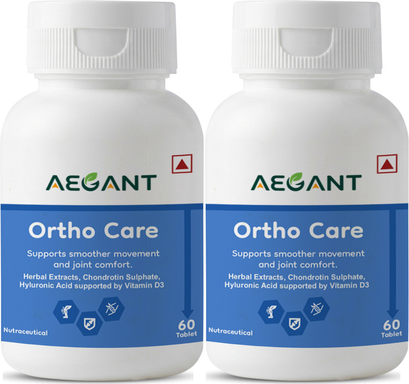 AEGANT Ortho Care Joint Support Tablets with Vitamin D3 & Hyaluronic Acid(2 x 60 Tablets)