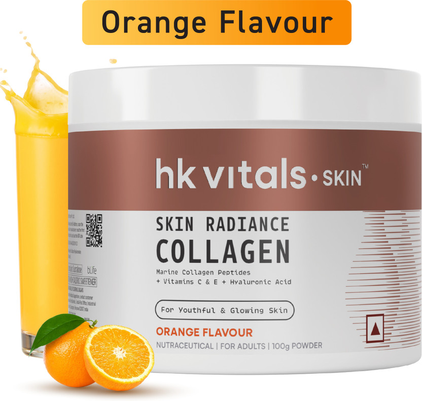 hk vitals Skin Radiance Collagen Supplement with Biotin, Orange(100 g)