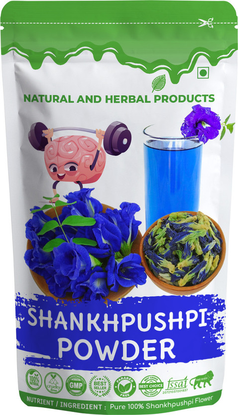 NATURAL AND HERBAL PRODUCTS Shankhpushpi Powder For Hair | Memory | Brain | Drink | Eating | Herbal Organic(2 x 50 g)