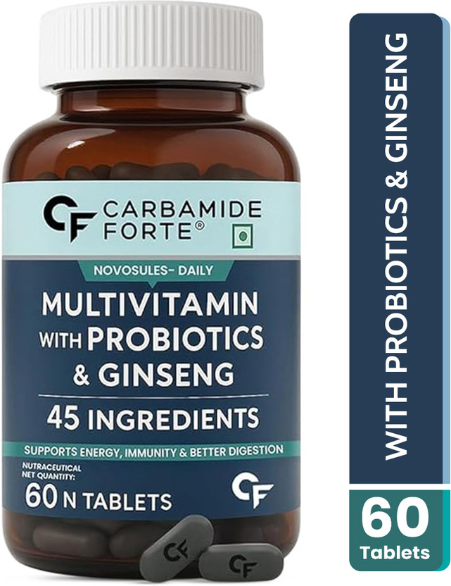CARBAMIDE FORTE Multivitamin For Men With Probiotics & Ginseng With 45 Ingredients For Immunity(60 Tablets)