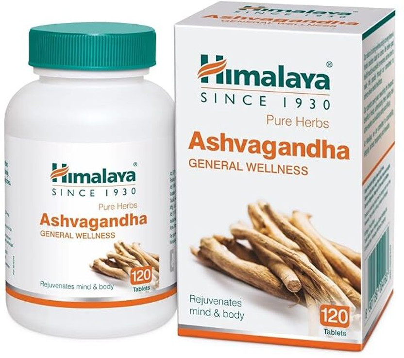HIMALAYA Ashwagandha General Wellness Tablets | Stress Relief Mind & Body - 120 Tablets(120 Tablets)