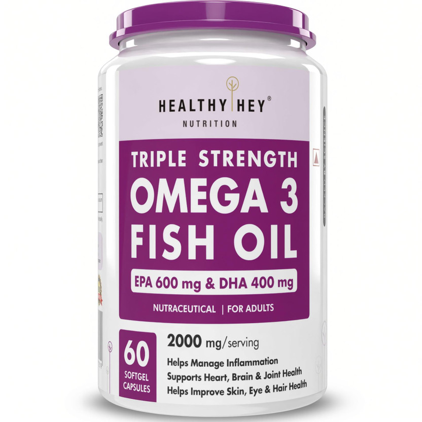 HealthyHey Nutrition Fish Oil - Omega 3 (1000 Mg) Burpless - 60 Softgel(60 No)
