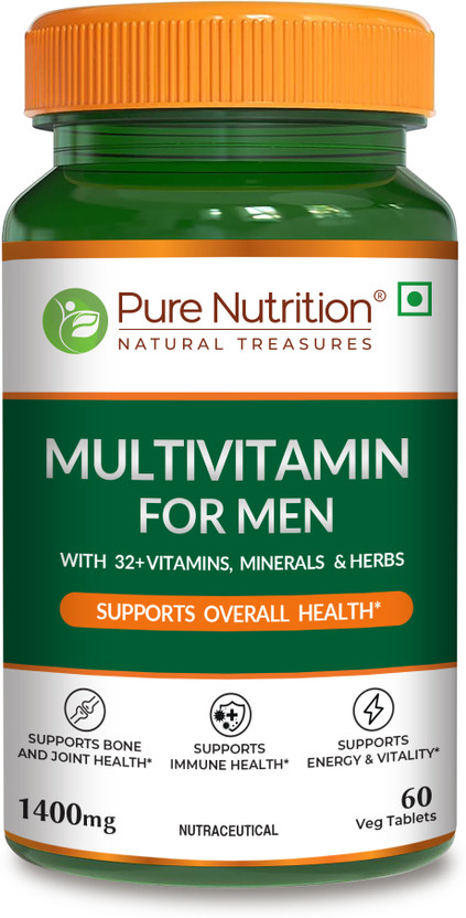 Pure Nutrition Multivitamin for Men with Vitamins & Minerals| For Stamina & Overall Health(60 Tablets)