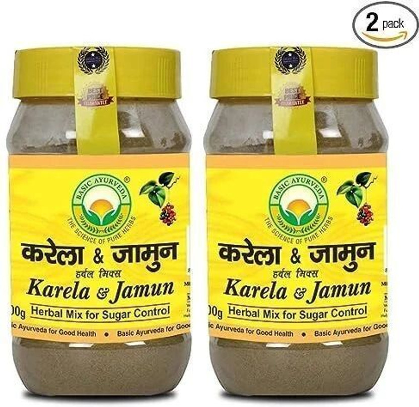 Basic Ayurveda Karela Jamun Herbal Mix Powder(2 x 200 g)