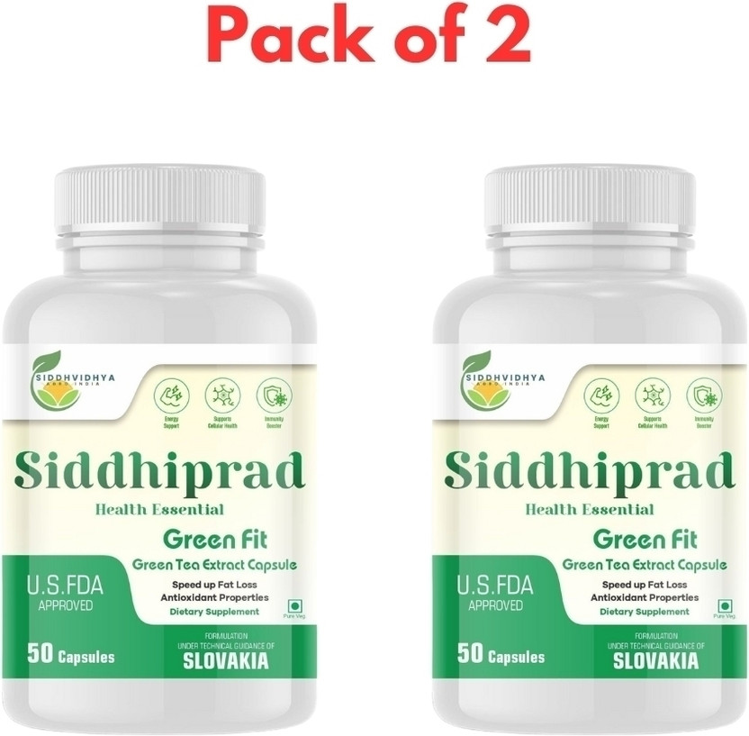 Siddhiprad Green Tea Extract 100% Natural Potent 500 Mg Veg Caps(100 Capsules)
