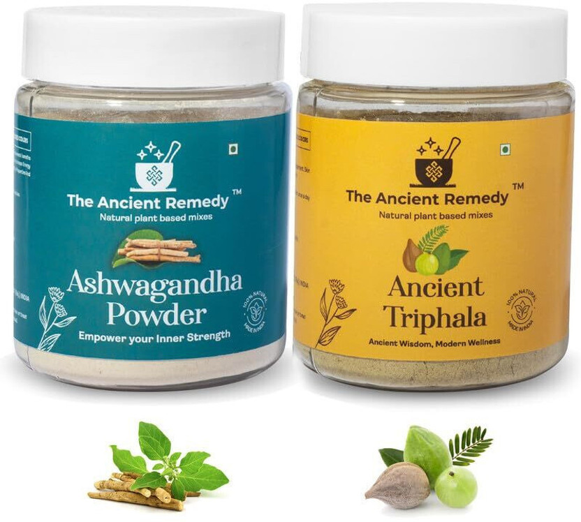 THE ANCIENT REMEDY Combo of Pure Ashwagandha Powder and Triphala Powder - 110 gm each(2 x 110 g)