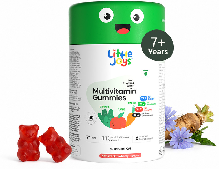 Little Joys Multivitamin Gummies for Kids 7-12 years | Strawberry Flavor | Boosts Immunity(30 No)