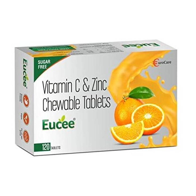 Eucee Vitamin C chewable Tablets 500 mg-Immunity-antioxidant (Orange)(500 mg)